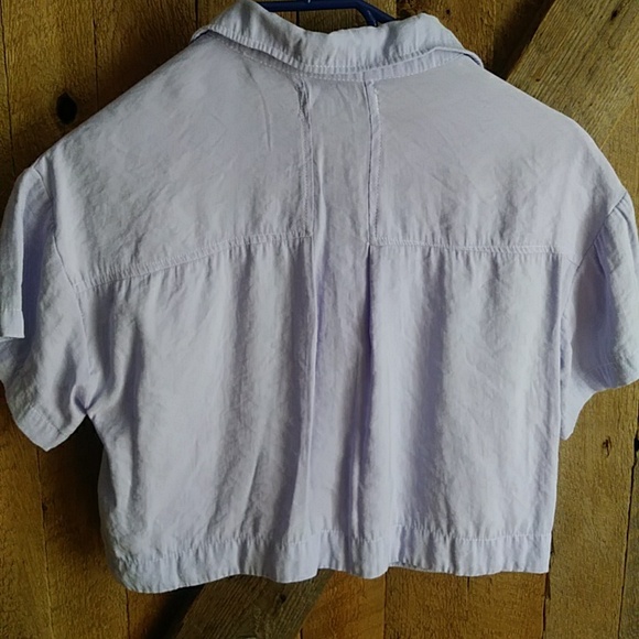 Zara lilac crop button down shirt girls 11/12 - Picture 3 of 3